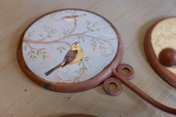 New Metal Japanese Shabby Chic French Floral Rustic BIRD Coat Towel Wall Hook