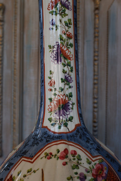 Antique Chinese/Japanese Oriental China Blue & Cream Tall Lamp