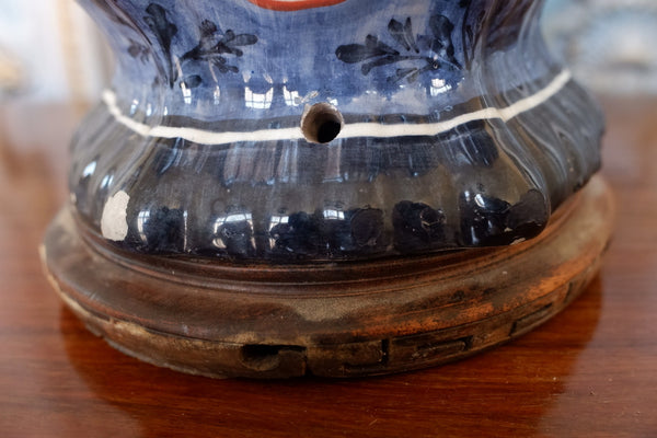 Antique Chinese/Japanese Oriental China Blue & Cream Tall Lamp