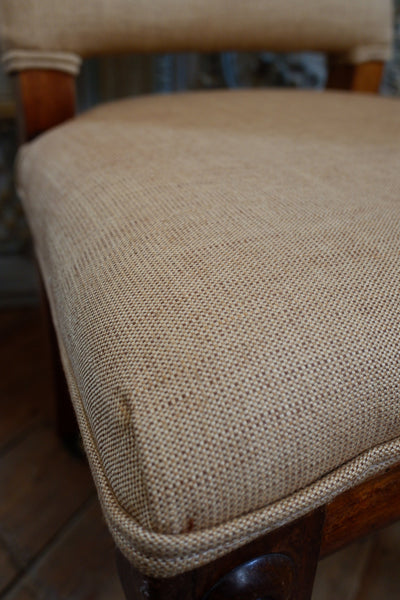 Antique Mahogany WILLIAM IV Linen Hall Dining Office Chair on Castors