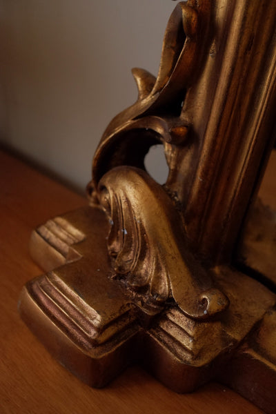 Antique Style LARGE Gold Distressed Arch Overmantel Wall Mirror H137xW136cm