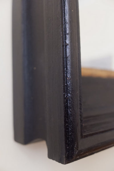 Black & Gold 78x68cm Rectangular Rustic Vintage Style Wall Mirror