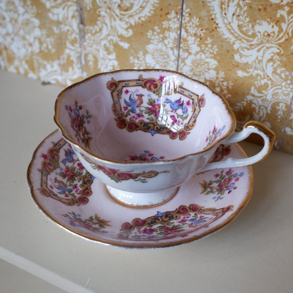 Vintage Porcelain English Tea Coffee China Cup & Saucer - Soft Pink Tones