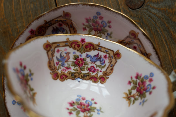 Vintage Porcelain English Tea Coffee China Cup & Saucer - Soft Pink Tones