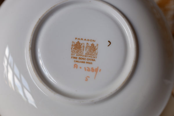 Vintage Porcelain English Tea Coffee China Cup & Saucer PARAGON - Mint Green Tones