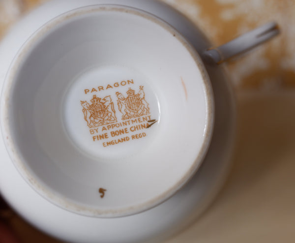 Vintage Porcelain English Tea Coffee China Cup & Saucer PARAGON - Mint Green Tones