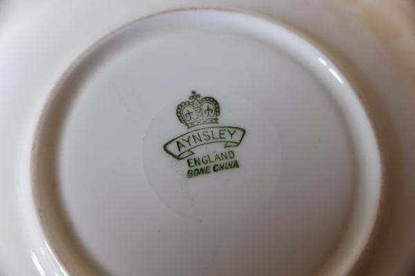 Vintage Porcelain English Tea Coffee China Cup & Saucer Aynsley - Blue & White Tones