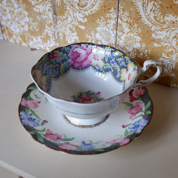 Vintage Porcelain English Tea Coffee China Cup & Saucer PARAGON - Multicoloured