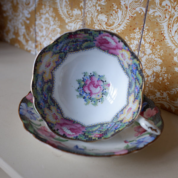 Vintage Porcelain English Tea Coffee China Cup & Saucer PARAGON - Multicoloured