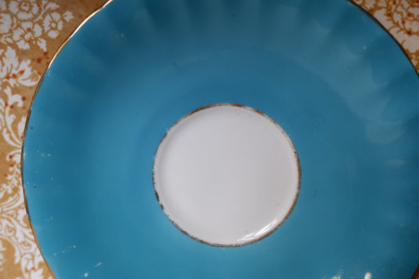 Vintage Porcelain English Tea Coffee China Cup & Saucer Aynsley - Blue & White Tones