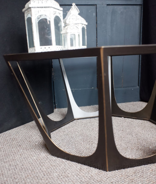 Libra Interiors CATALAN Glass Top Octagon Bronze Gilded Modern Coffee Table Contemporary