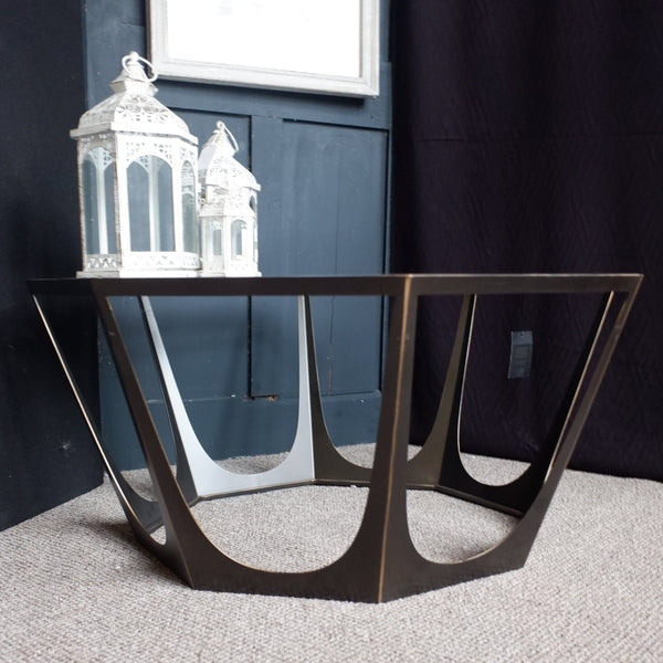 Libra Interiors CATALAN Glass Top Octagon Bronze Gilded Modern Coffee Table Contemporary