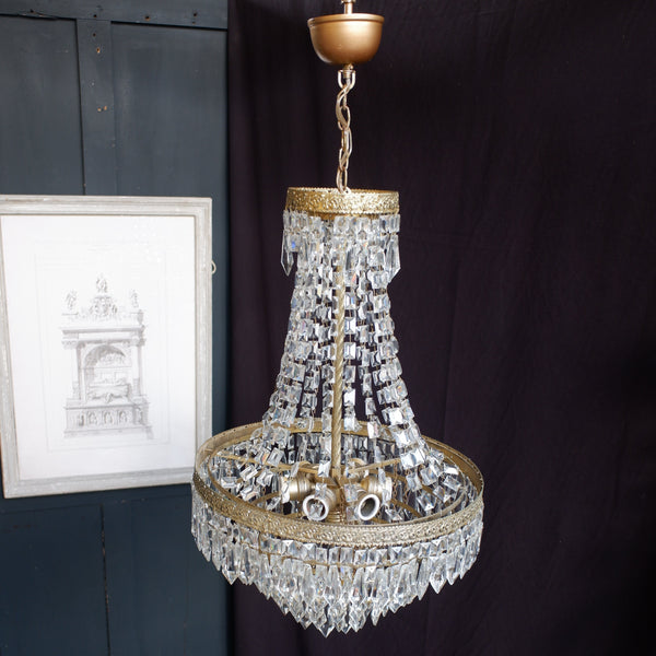 Vintage French  6 Tiered Large LEAD Crystal Lustres Chandelier Pendant Ceiling Light