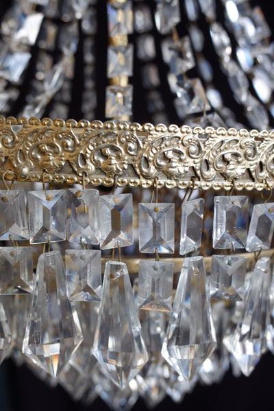 Vintage French  6 Tiered Large LEAD Crystal Lustres Chandelier Pendant Ceiling Light