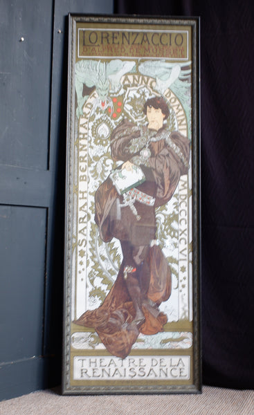 Art Nouveau MUCHA French Style Black Picture Frame Print Elegant Lady - Sarah Bernhardt - Alphonse
