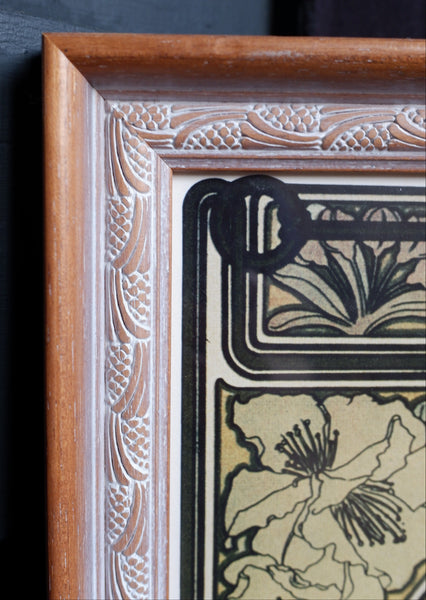 Art Nouveau Set of 4 MUCHA French Style Picture Frame Print Elegant Lady - Times Of Day - Alphonse