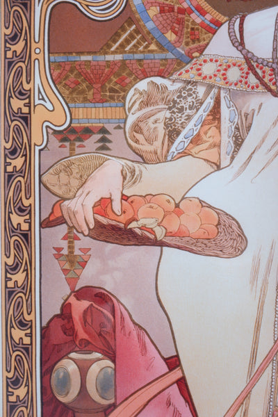 Art Nouveau Mucha Style Picture Frame Print Elegant Lady - The Seasons Autumn Alphonse