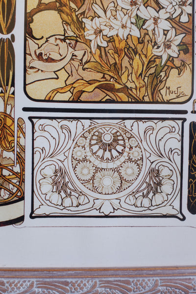 Art Nouveau MUCHA French Style Picture Frame Print Elegant Lady - The Flowers - Alphonse