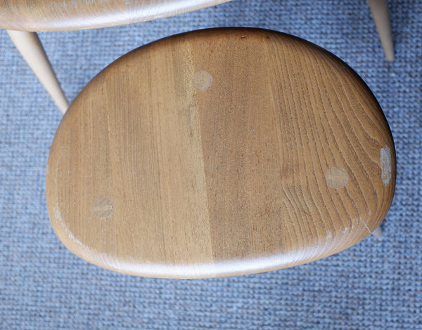 ERCOL Nest Of 3 Coffee Tables Vintage Retro Pebble Nesting Side Elm Wood 354C