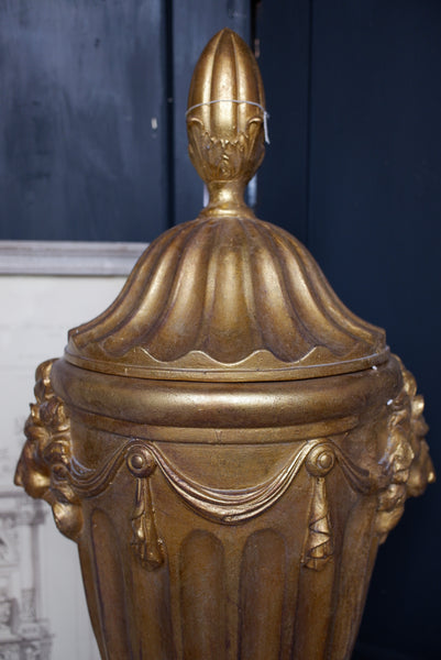 New Vintage French Style URN Finial Shabby Chic Gold Decorative Lions Head Pot