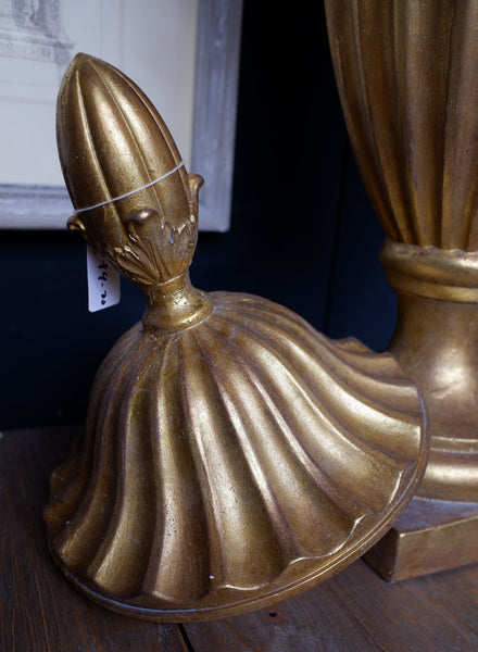 New Vintage French Style URN Finial Shabby Chic Gold Decorative Lions Head Pot
