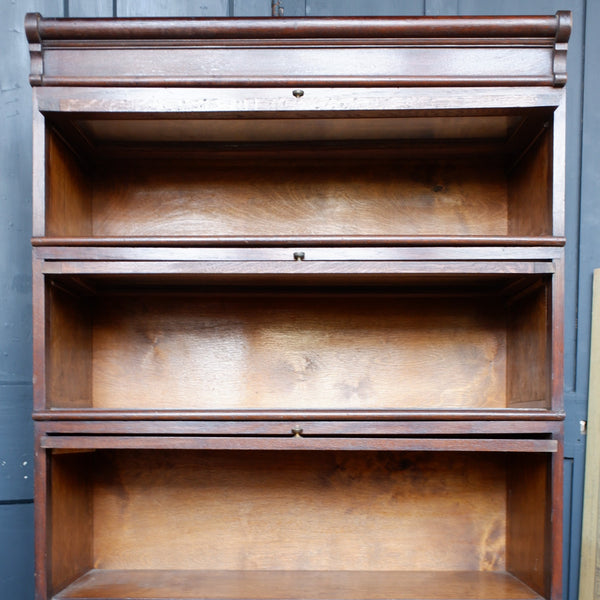 Antique Barristers BOOKCASE Oak Stacking 4 Shelf Cupboard Display Cabinet Unit