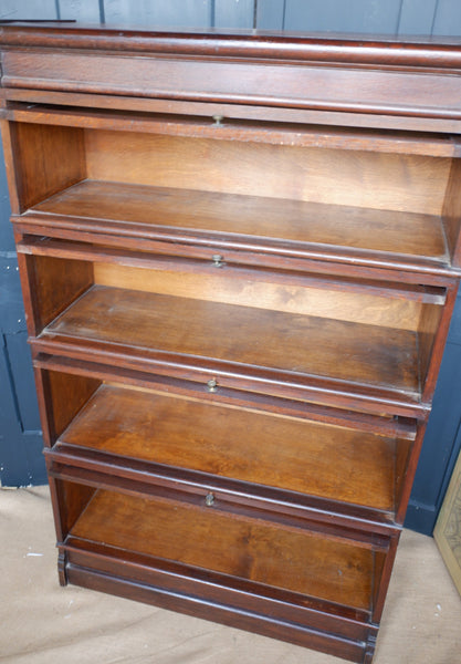 Antique Barristers BOOKCASE Oak Stacking 4 Shelf Cupboard Display Cabinet Unit