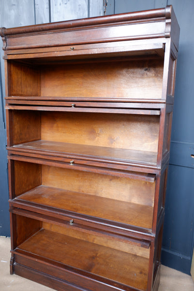 Antique Barristers BOOKCASE Oak Stacking 4 Shelf Cupboard Display Cabinet Unit