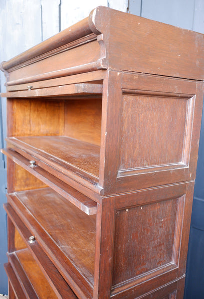 Antique Barristers BOOKCASE Oak Stacking 4 Shelf Cupboard Display Cabinet Unit