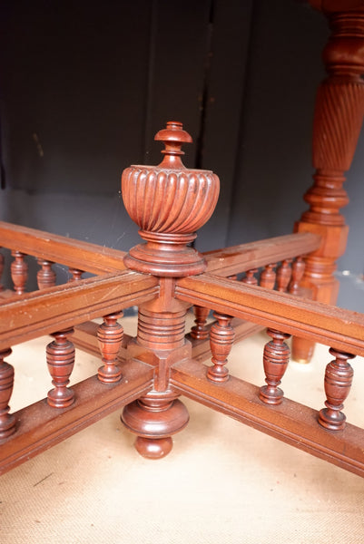 Antique Edwardian Walnut Wood Occasional Lamp Centre Octagonal Table