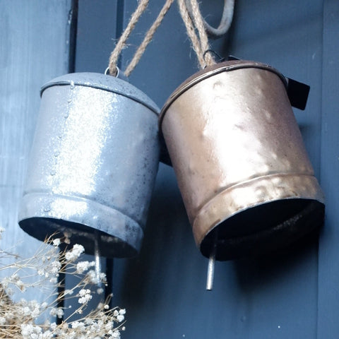 New Rustic Metal Christmas Xmas Hanging Silver Copper Large COW Bell Decoration