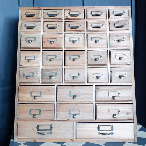 New VINTAGE Retro Rustic Apothecary Industrial 33 Multi Drawer PINE Storage Chest Unit Cabinet