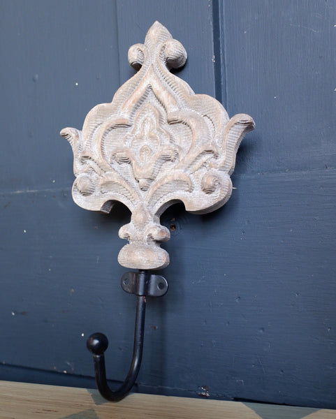 NEW French Vintage Wall Door Shabby Chic Rustic Coat Hook Wood Finial