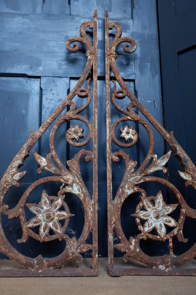 Antique Architectural Pair of Large Victorian Wall BRACKETS Cast Iron Supports