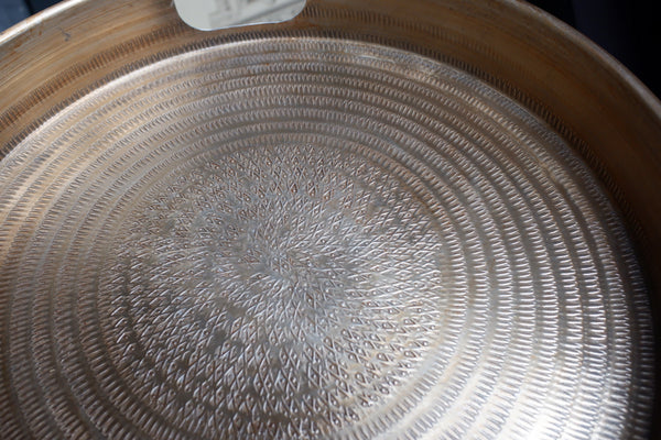 New Set of 2 Round Serving Trays Shabby Chic Rustic Decorative Metal Embossed