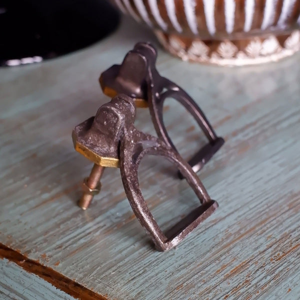 NEW French Vintage Horse STIRRUPS Shabby Chic Metal Door Drawer Knob Pull Handle