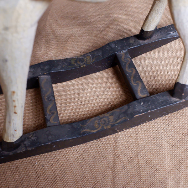 Vintage Wooden Rocking Horse Ornate Shabby Chic Rustic Decorative Painted Ornaments - 2 Sizes