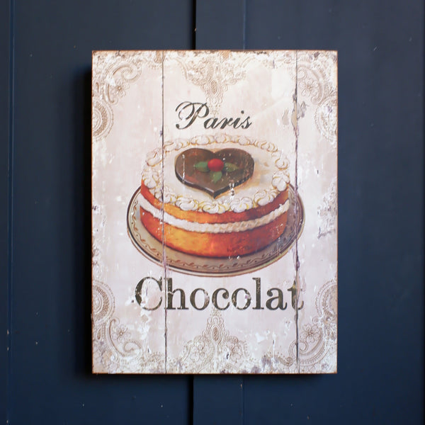 Vintage French Style PARIS Cake Wall Decor Rustic Cream Shabby Chic Plaque Sign 