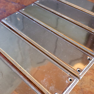Set of 8 Vintage BRASS Gold Push Metal Finger Plates Door Hardware
