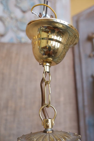 Vintage French LEAD Crystal Cut Glass Bag Chandelier Pendant Ceiling Light