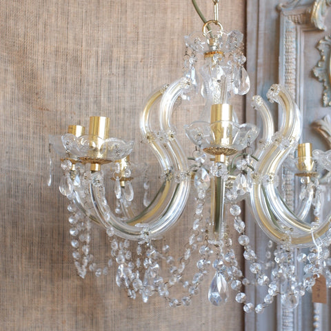 Vintage French MARIE THERESE 8 Arm French Crystal Chandelier Pendant Ceiling Light