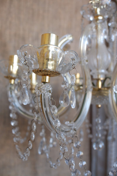 Vintage French MARIE THERESE 8 Arm French Crystal Chandelier Pendant Ceiling Light