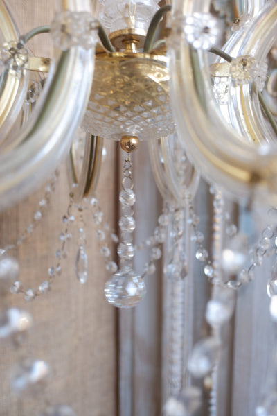 Vintage French MARIE THERESE 8 Arm French Crystal Chandelier Pendant Ceiling Light