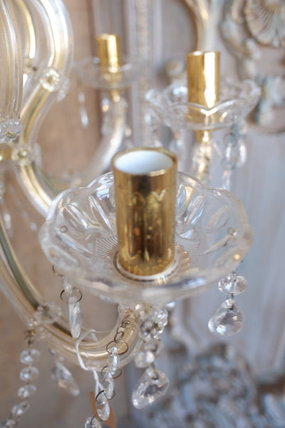 Vintage French MARIE THERESE 8 Arm French Crystal Chandelier Pendant Ceiling Light