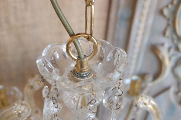 Vintage French MARIE THERESE 8 Arm French Crystal Chandelier Pendant Ceiling Light