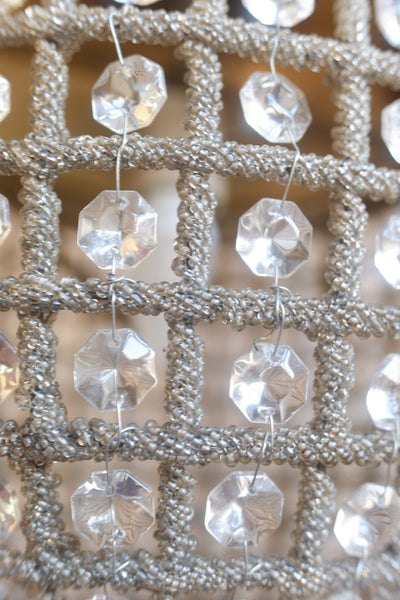 Vintage French Empire Style ACORN Crystal Cut Glass Bag Chandelier Pendant Ceiling Light