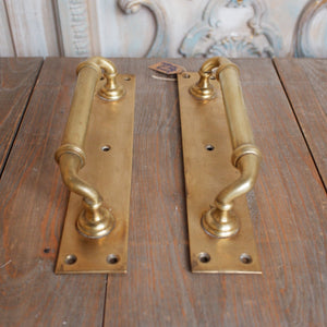 Pair of Large BRASS Antique Victorian Ornate Metal Door HANDLES Hardware