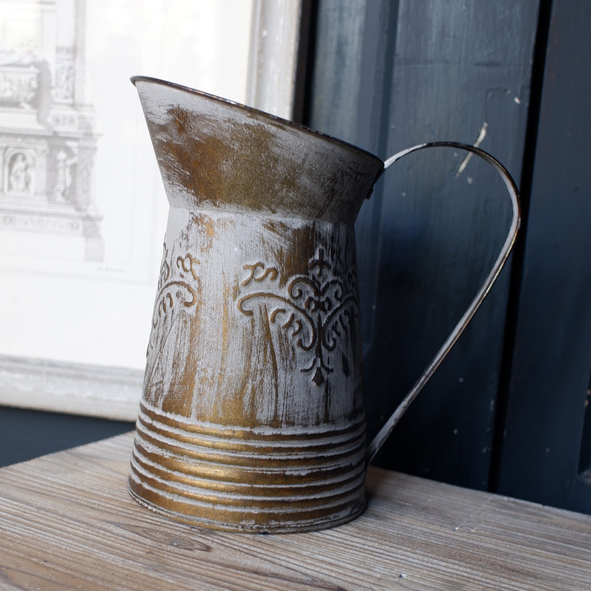 NEW French Metal Rustic Large Vintage Shabby Chic Watering Jug