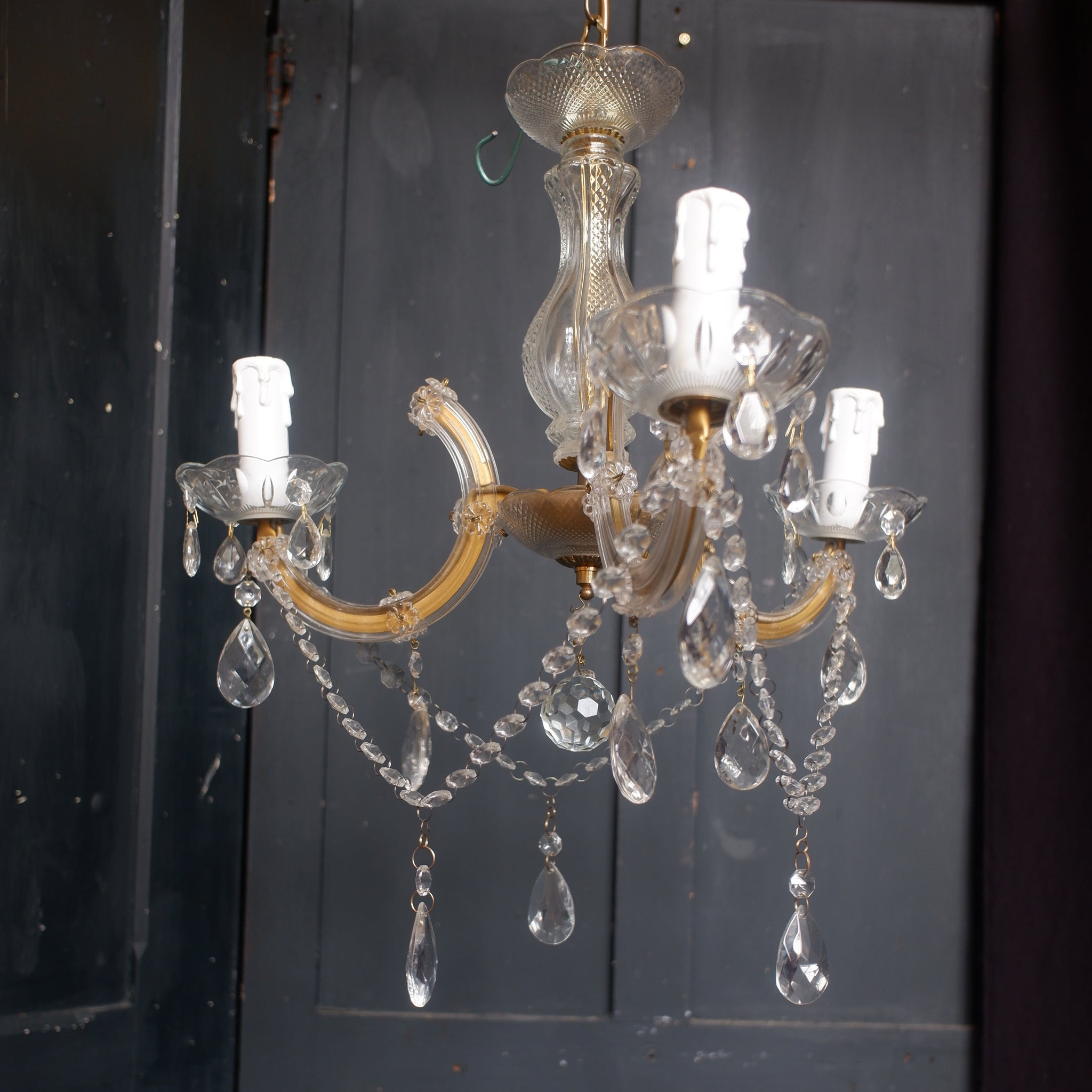 Maria Theresa Crystal Chandelier - Antique Bronze, 18.3" Wide, Height Adjustable To 68"