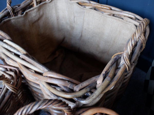 NEW Handwoven Natural Rattan Fireside LOG Basket Sturdy Storage - 3 Sizes